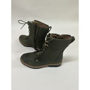 TEVA Rowena Boots Women US 6.5 EU 37.5 Lace Olive Green Waterproof Combat